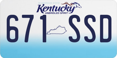 KY license plate 671SSD