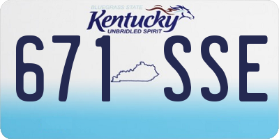 KY license plate 671SSE