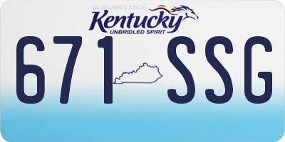 KY license plate 671SSG