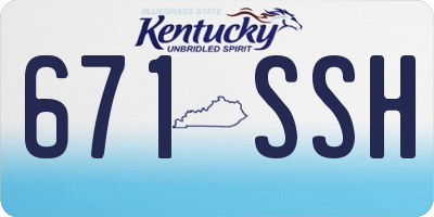 KY license plate 671SSH