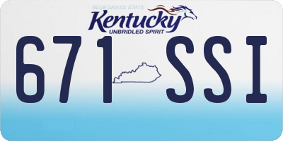 KY license plate 671SSI