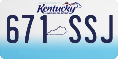 KY license plate 671SSJ