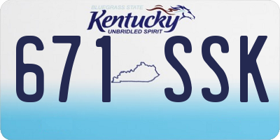 KY license plate 671SSK