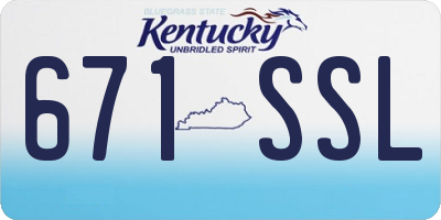 KY license plate 671SSL