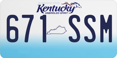 KY license plate 671SSM