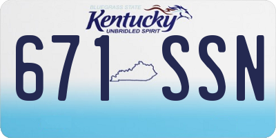KY license plate 671SSN