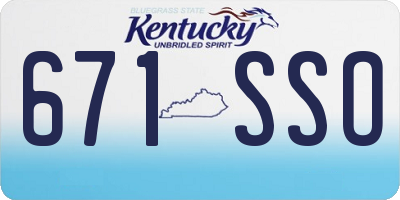 KY license plate 671SSO