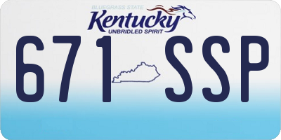 KY license plate 671SSP