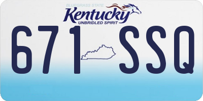 KY license plate 671SSQ