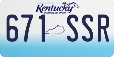 KY license plate 671SSR