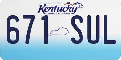 KY license plate 671SUL