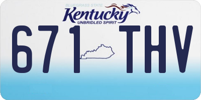 KY license plate 671THV