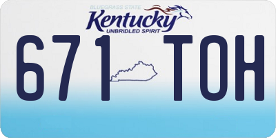 KY license plate 671TOH