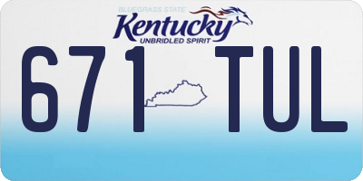 KY license plate 671TUL