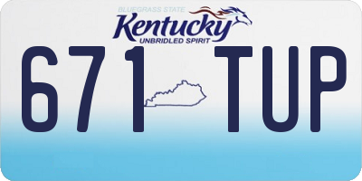 KY license plate 671TUP