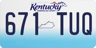 KY license plate 671TUQ