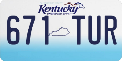 KY license plate 671TUR