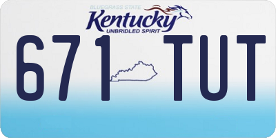 KY license plate 671TUT