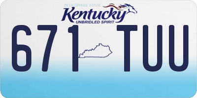 KY license plate 671TUU