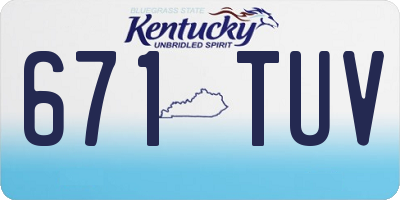 KY license plate 671TUV