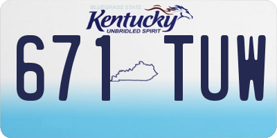 KY license plate 671TUW