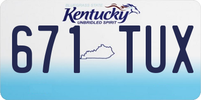 KY license plate 671TUX