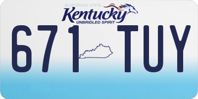 KY license plate 671TUY