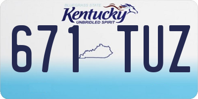 KY license plate 671TUZ