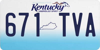 KY license plate 671TVA