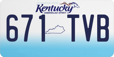 KY license plate 671TVB
