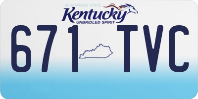 KY license plate 671TVC