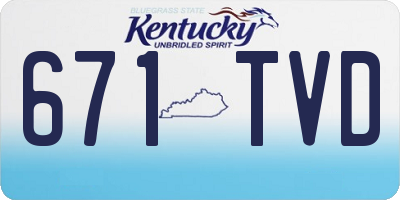 KY license plate 671TVD