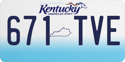 KY license plate 671TVE