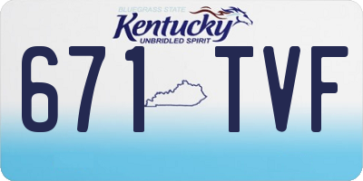 KY license plate 671TVF