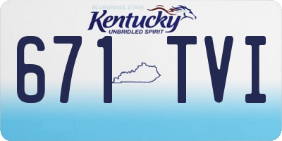 KY license plate 671TVI