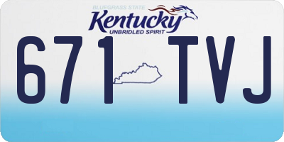 KY license plate 671TVJ