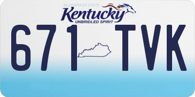 KY license plate 671TVK