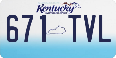 KY license plate 671TVL