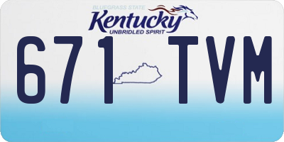 KY license plate 671TVM