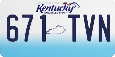 KY license plate 671TVN