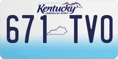 KY license plate 671TVO