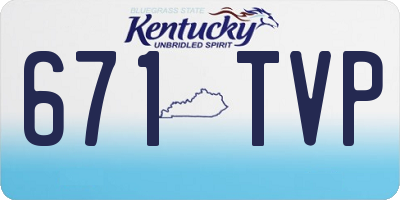 KY license plate 671TVP