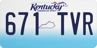 KY license plate 671TVR
