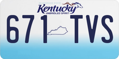 KY license plate 671TVS