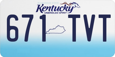 KY license plate 671TVT