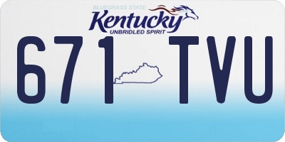 KY license plate 671TVU