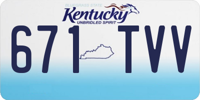 KY license plate 671TVV