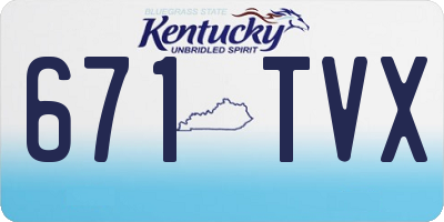 KY license plate 671TVX