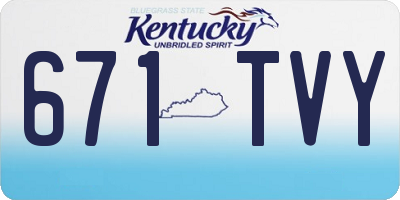 KY license plate 671TVY