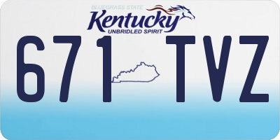 KY license plate 671TVZ